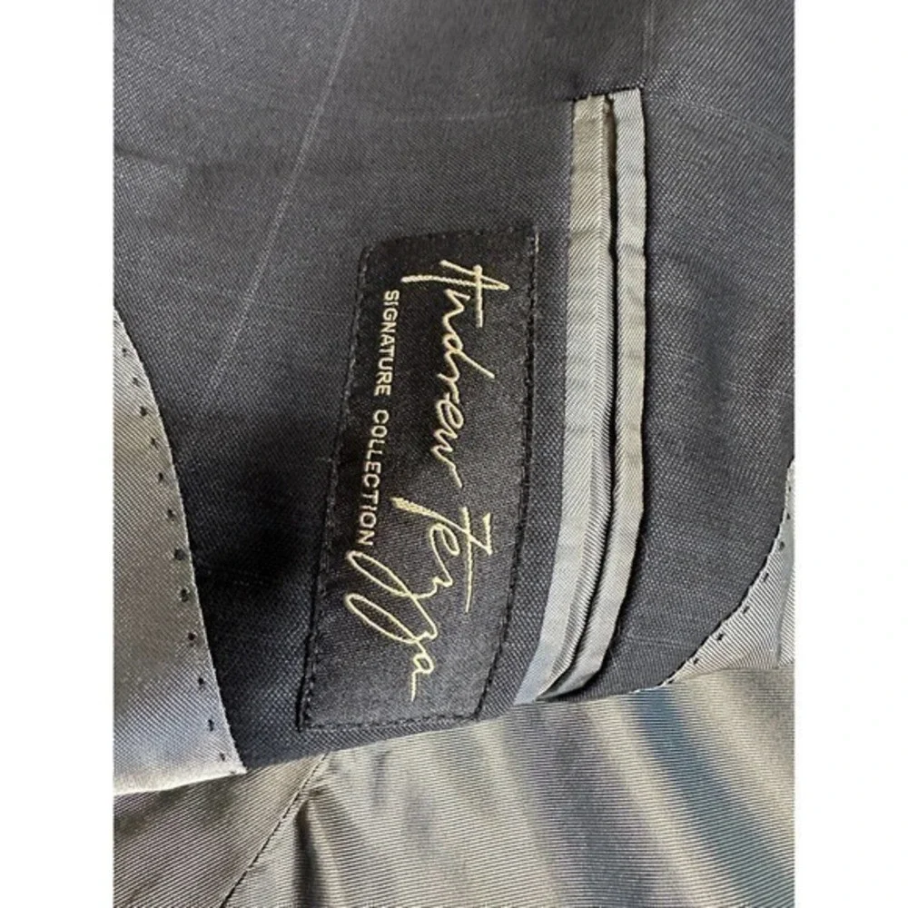 Andrew Fezza Men's‎ Blazer Sport coat Jacket  armpit to armpit 45 inches Blue
